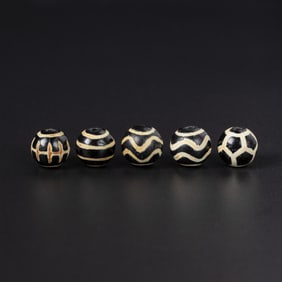 Ancient Burmese PyuAntique Phum DziAgate Beads [Ø1.1 cm, 11gram]