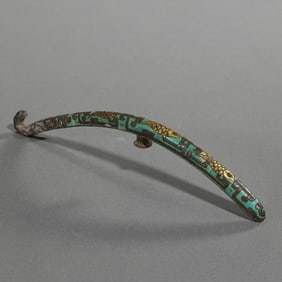 Gold, silver and turquoise inlaid belt hook from the Warring States Period, China