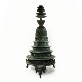 Ancient Chinese bronze pagoda