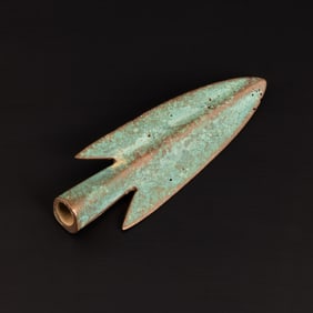 Ancient Roman Byzantine BronzeArmor Piercing Javelin Spearhead [2.9 x 8.5 cm, 44gram]
