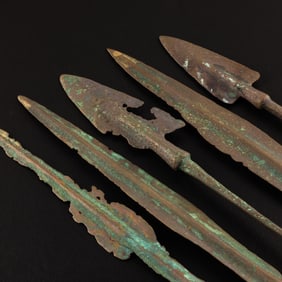 Lot ofAncient Indo Greek BronzeArrowheads [5pcs, 133gram]
