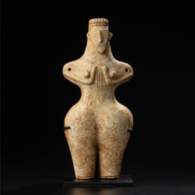 Antique Near Eastern Bactrian Stone Deity Idol Woman Figurine [10.5 x 23.5cm, 2kg]