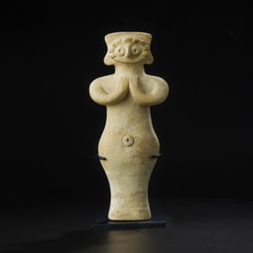 Ancient Near Eastern Soft Marble Stone Bird Face Idol [9.4 x 22.4cm, 1.3kg]