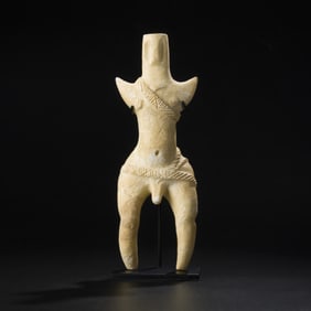 Bactrian Stone Deity Man Figurine Statue [8.1 x 23.5cm, 696gram]