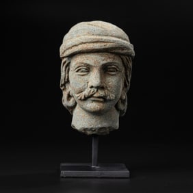 Indo-Greek Gandharan Art Stone Male Head [11 x 16.5cm, 3.6kg]