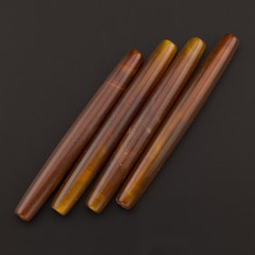Sino Tibetan Old Antique Long Carnelian Agate Beads [4pcs, 70gram]