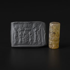 Sasanian Near Eastern Agate Cylinder Seal [1.8 x 4.4cm, 29gram]
