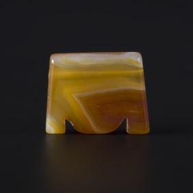 Antique Carved Banded Agate Pendant [2.2 x 1.7cm, 4gram]