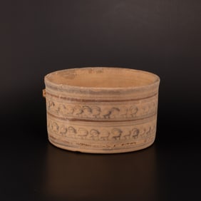Indus Valley Terracotta Decorated Painted With Ibex Motifs Bowl Ca.3000-2000 BC [14.8 x 8.5cm, 711g]