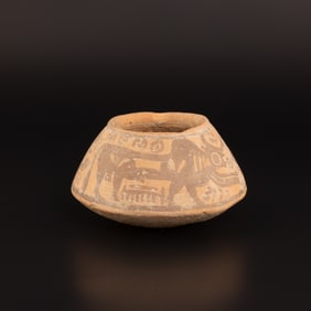 Indus Valley Harappan Civilization Painted Bull Motif Pottery Cup Vessel [7.7 x 4.5cm, 80gram]