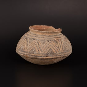 Ancient Indus Valley Terracotta Decorated Geometric Pattern Painted Bowl