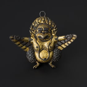 Tibetan Gilded Bronze Garuda Pendant [6.1 x 5.4cm, 30gram]