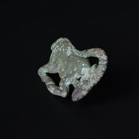 Ancient Chinese Mongolian Ordos Nomadic Culture Cloths Decorated Bronze Ornament [7.5 x 5cm, 83gram]