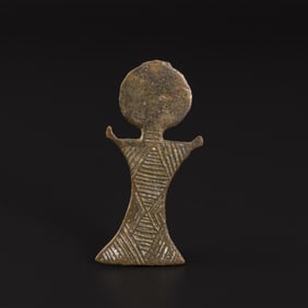 Ancient Bactrian Bronze Fertility Figurine Idol [3.3 x 6.8cm, 9gram]
