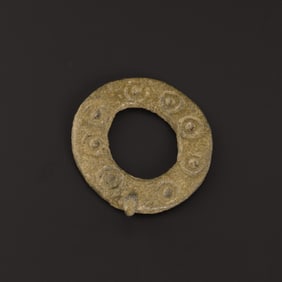 Ancient Roman Early Medieval Bronze Pendant Ring Mount with Circular Motifs [3.1 x 3.5cm, 10gram]