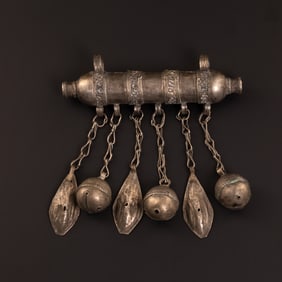 Genuine Turkmen Yomud Ethnic Tribal Antique Silver Asyk Pendant [48 gram]