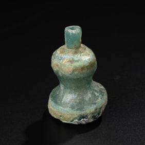 Ancient Roman Glass Bottle with Iridescent Patina [4.3 x 6.4cm, 42gram]