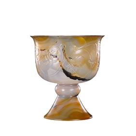Chinese Qing Dynasty Agate Stem Cup