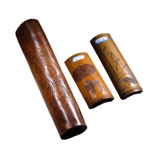 A group of Chinese Qing Dynasty bamboo paperweights