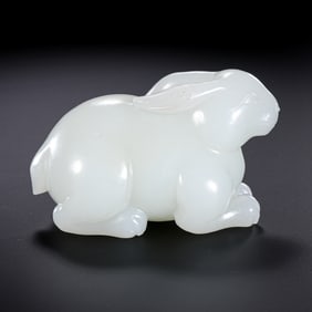 Hotan White Jade Rabbit in Qing Dynasty, China