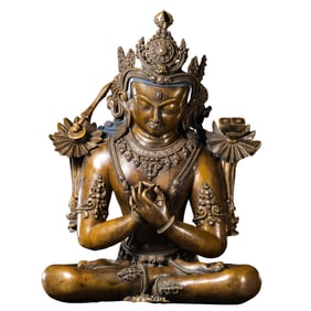 Chinese Ming Dynasty Alloy Bronze Seated Buddha