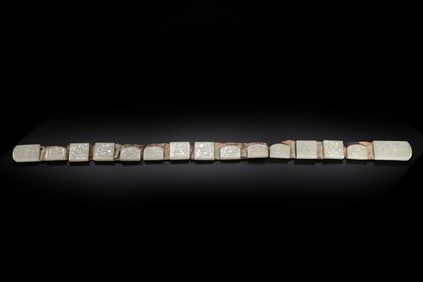 A set of Chinese Liao Dynasty Hetian white jade belt plates