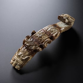 Chinese Han Dynasty Jade Dragon Belt Hook