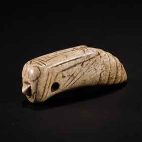 Chicken bone and white jade cicada from the Hongshan culture of the Neolithic Age in China