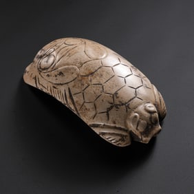 China's Neolithic Hongshan Culture Chicken Bone White Jade Dragon Turtle