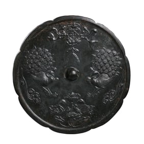 Double-phoenix bronze mirror from the Tang Dynasty, China