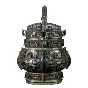 Bronze jar with handle and lid from the Shang and Zhou dynasties, China