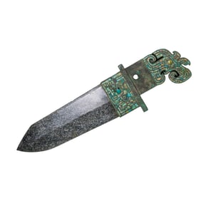 Jade spear inlaid with turquoise from the Warring States Period, China