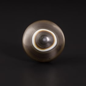 Nepali Tibetan Luk Mik Magic Eye Agate Stone Bead [1.7 x 4.2cm, 39gram]