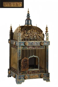 Chinese Qing Dynasty Qianlong period cloisonné enamel birdcage