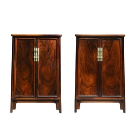 A pair of Chinese Qing Dynasty Huanghuali wood cabinets