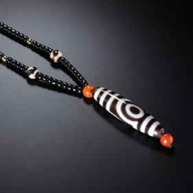 Pure Dzi Bead Necklace from the Tang Dynasty, China