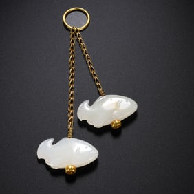 Chinese Liao Dynasty Hetian Jade Pisces Pendant