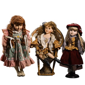 A group of Victorian porcelain doll ornaments