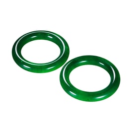 A pair of jadeite bracelets from the Qing Dynasty