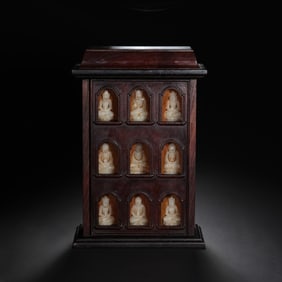A group of Hetian white jade Buddhist niches from the Qing Dynasty, China