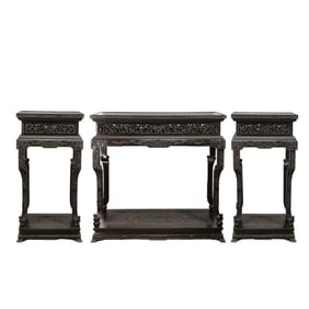 A set of Chinese Qing Dynasty rosewood altar tables