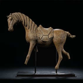 Chinese Tang Dynasty Bluestone Horse