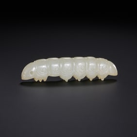 Chinese Han Dynasty White Jade Silkworm
