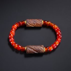 Chinese Western Zhou Dynasty Red Agate Bracelet