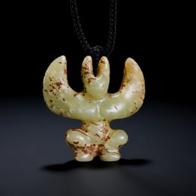 Jade Owl with Pattern from Hongshan Culture during the Hongshan Period of China