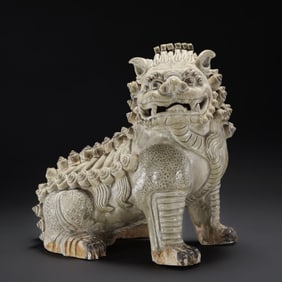 Chinese Sui Dynasty Xiangzhou Kiln Celadon Seated Lion