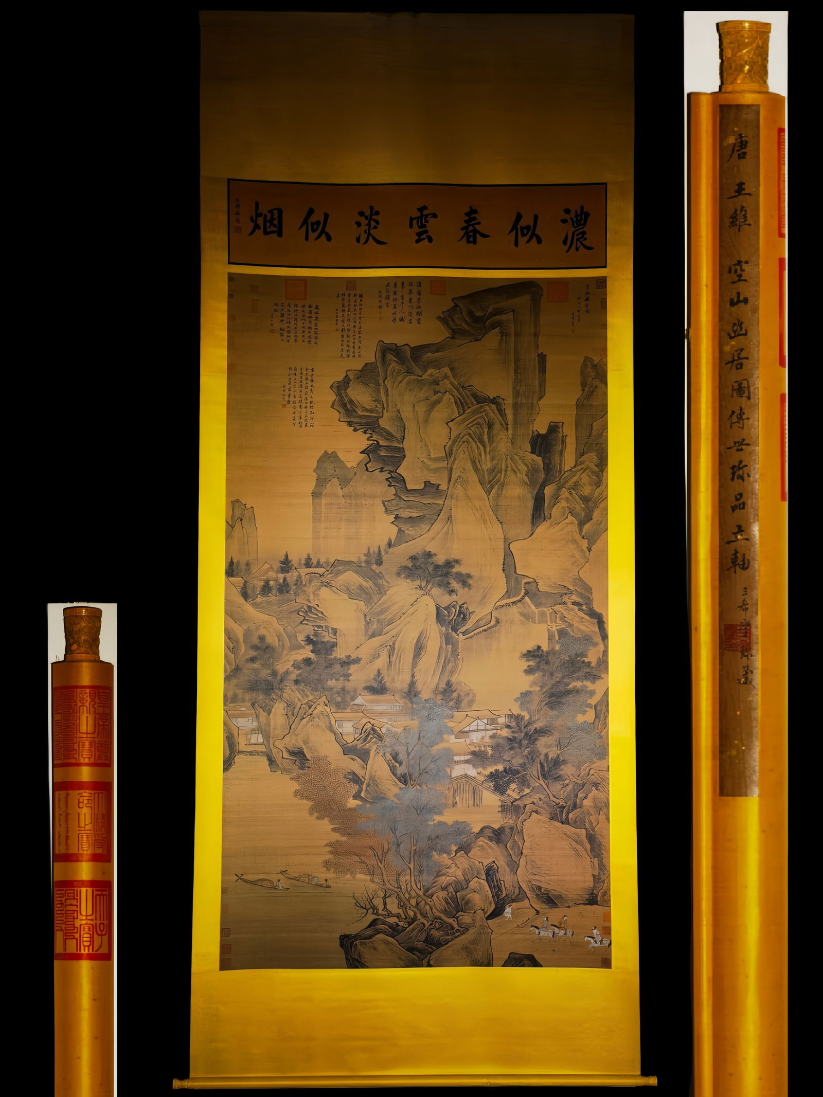 A Secluded Residence in an Empty Mountain by Wang Wei: L.390 cm. W. 160 cm. L. 280 cm. W. 145 cm.