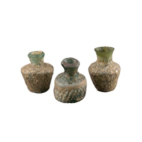 Unique Ancient Roman Glass Bottle Lot [3pcs]