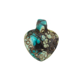 Chinese Shang To Western Zhou Dynasty Turquoise Pendant Decorated With Nice Pattern [2.4 x