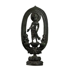 Chinese Ming Dynasty bronze standing Buddha statue